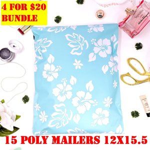 15 Pack 12x15.5 Poly Mailers Hawaiian Designer Bag